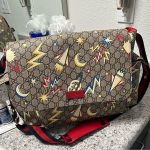 Gucci Beige and Red Baby Bag